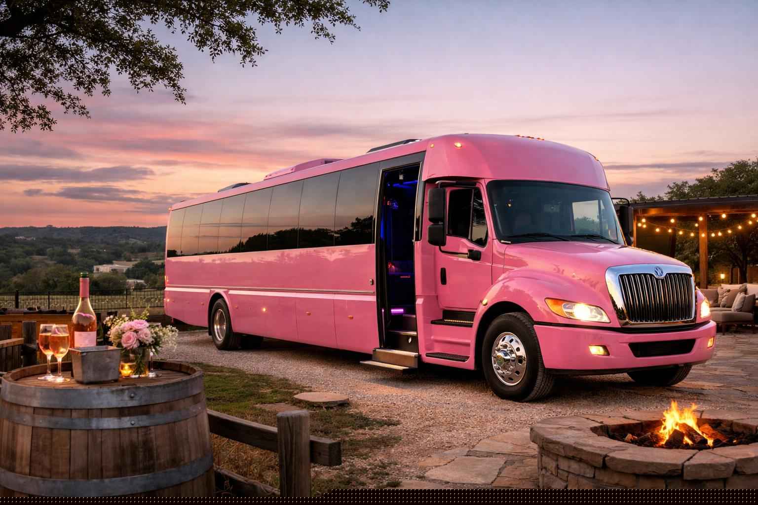 Pink Party Buses in Dripping Springs Texas
