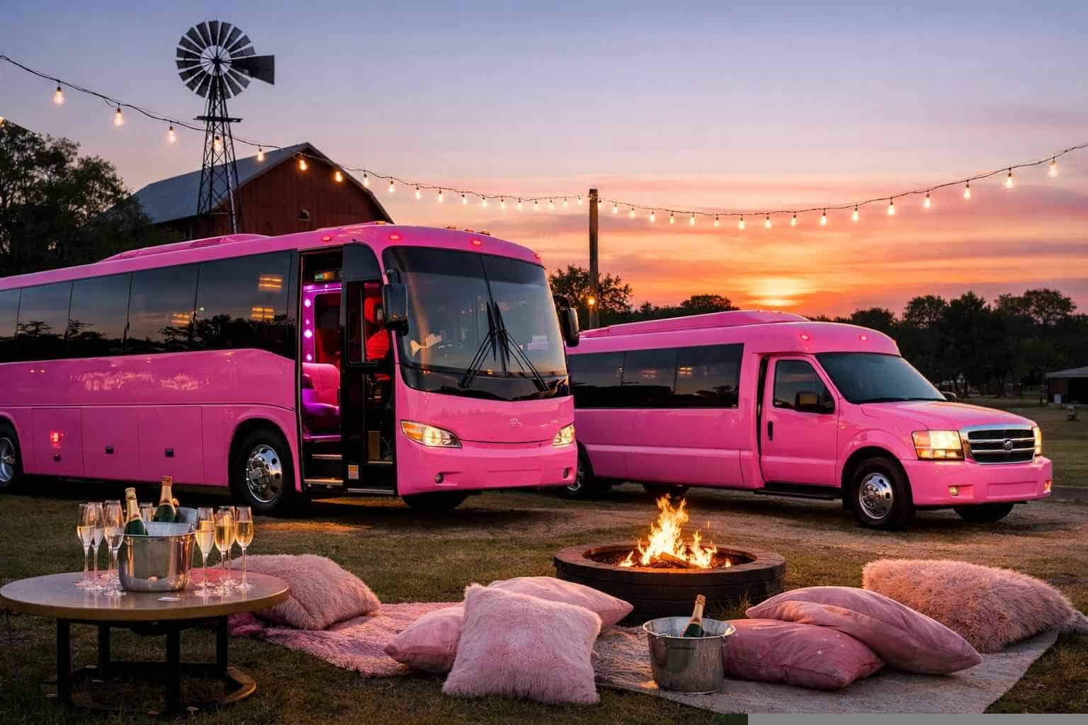 Pink Party Buses in Elgin Texas