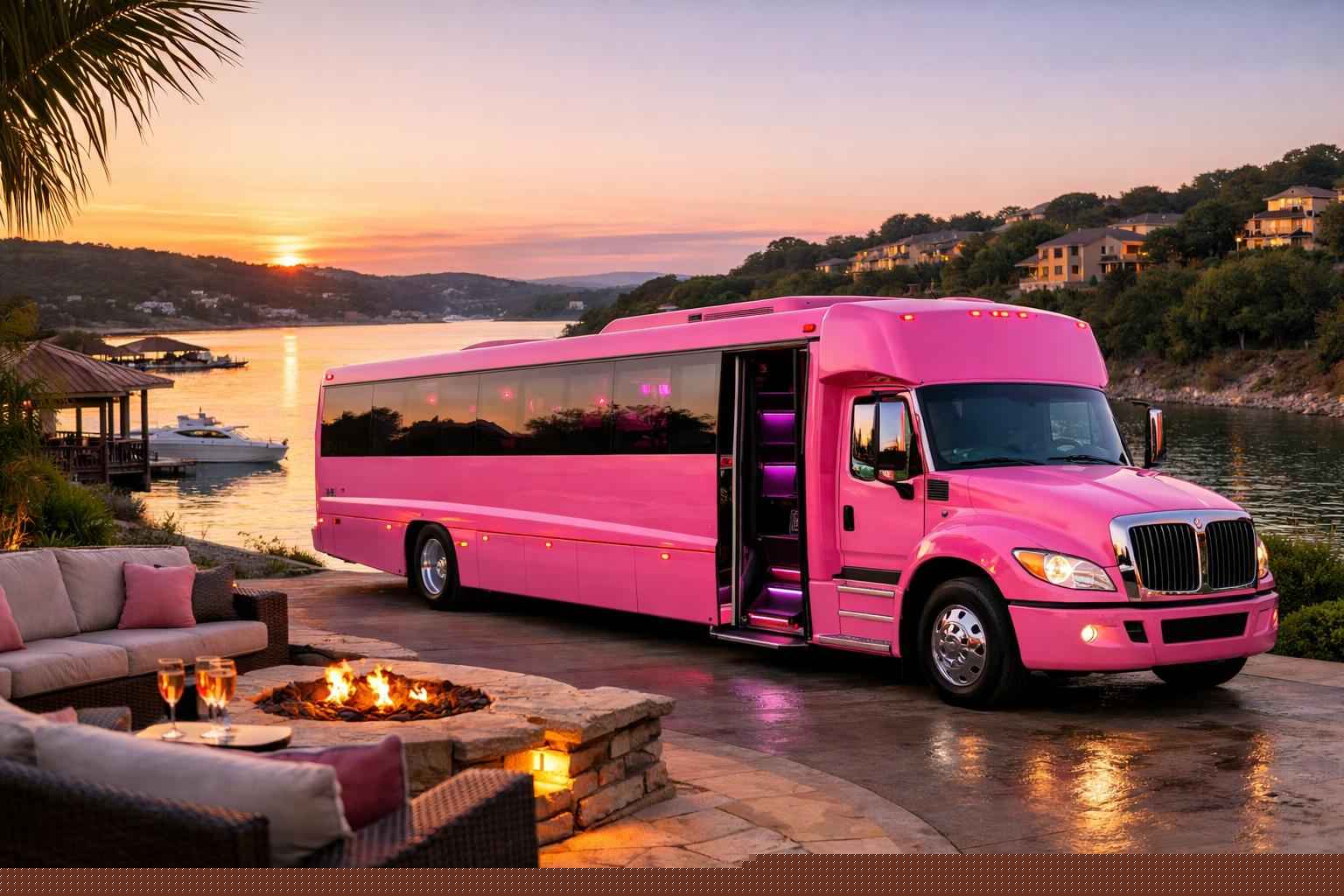 Pink Party Buses in Lakeway Texas
