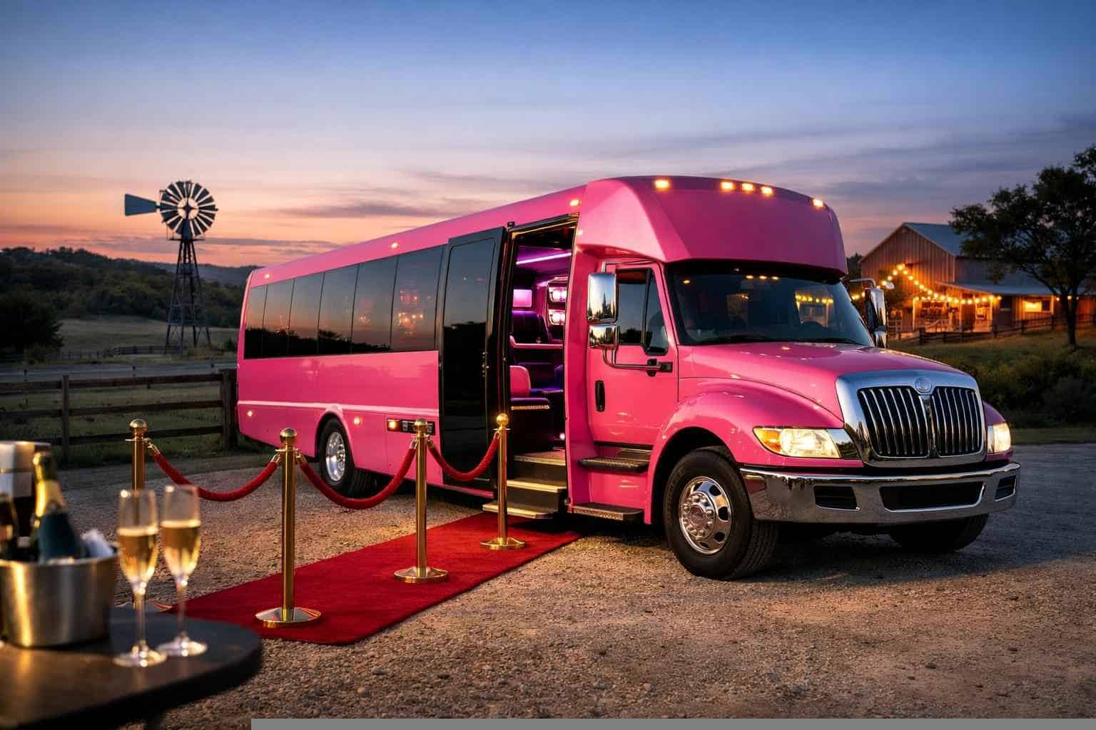 Pink Party Buses in Liberty Hill Texas