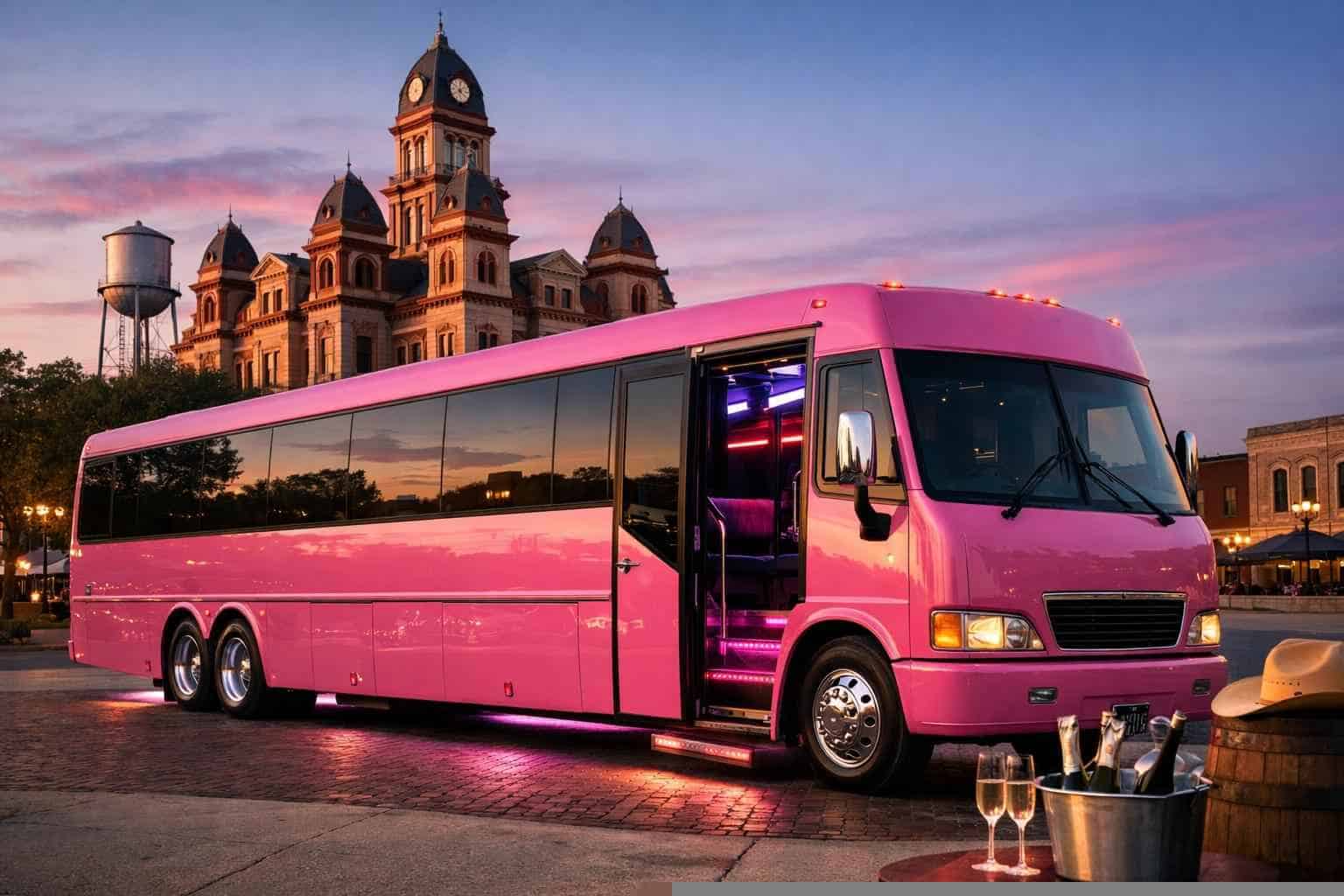 Pink Party Buses In Lockhart Texas