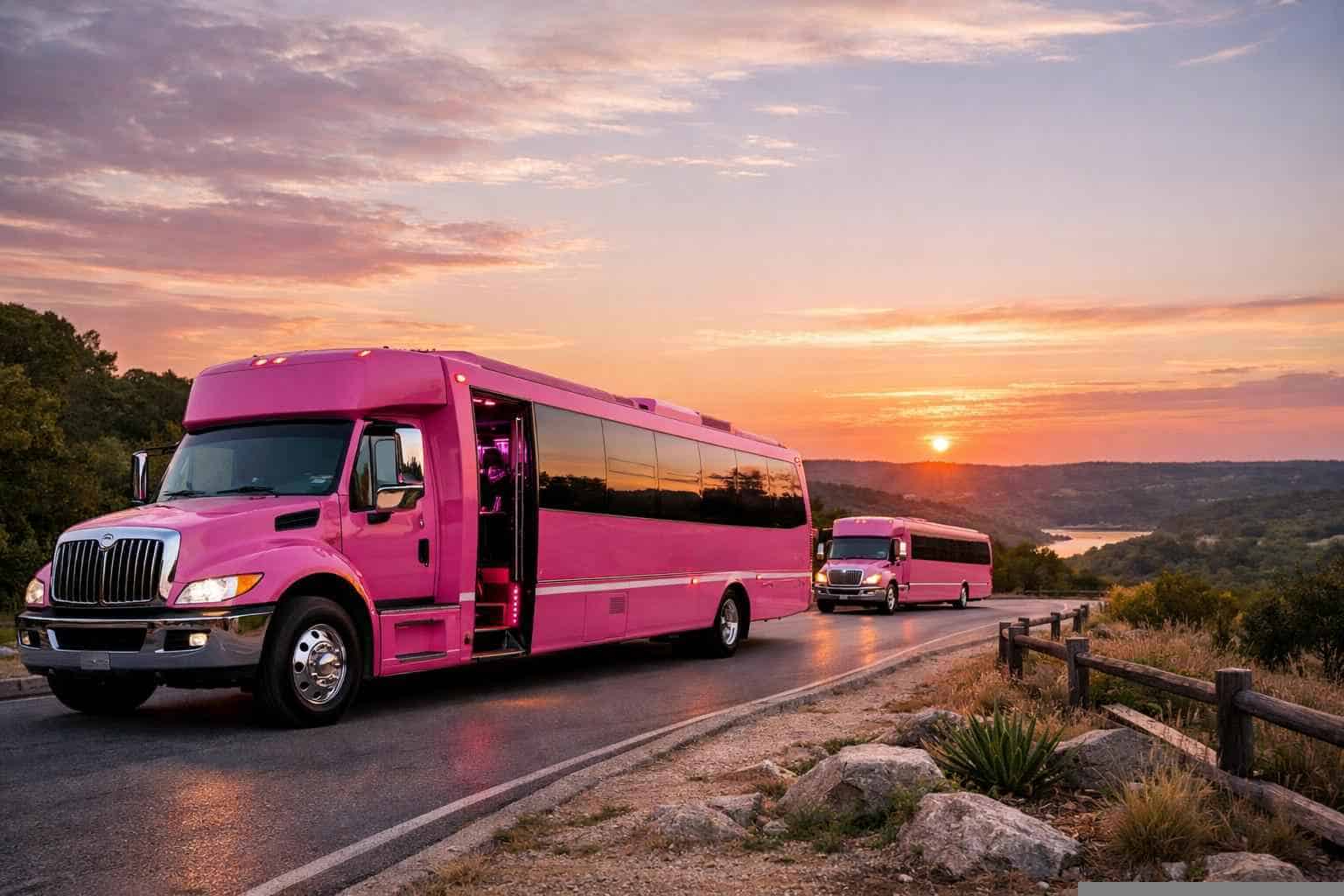 Pink Party Bus Rental In Sunset Valley Texas Pink Party Buses in Sunset Valley Texas