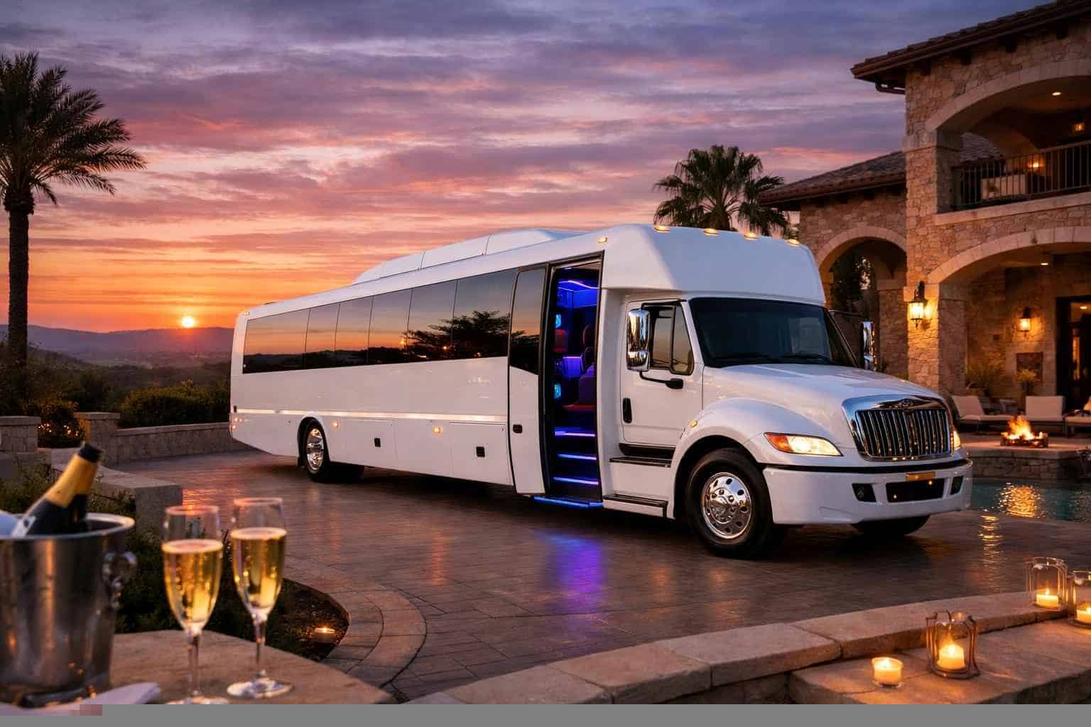 Sunset Valley Texas White Party Bus Rental