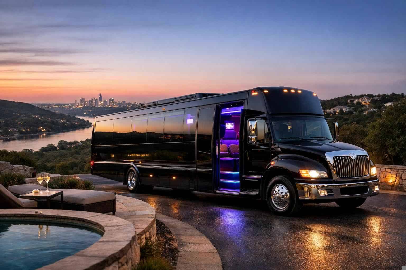West Lake Hills Texas Black Party Bus Rental