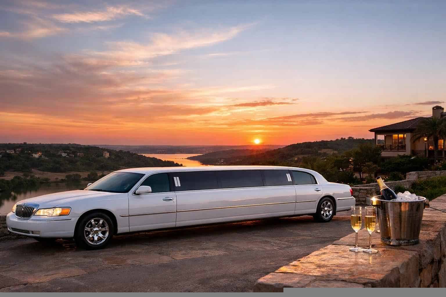 White Limo Rental In Sunset Valley Texas White Limo Service Sunset Valley TX