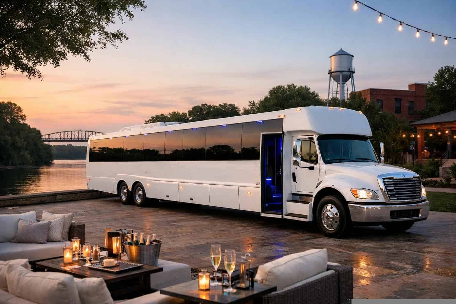 White Party Bus Rental Bastrop TX