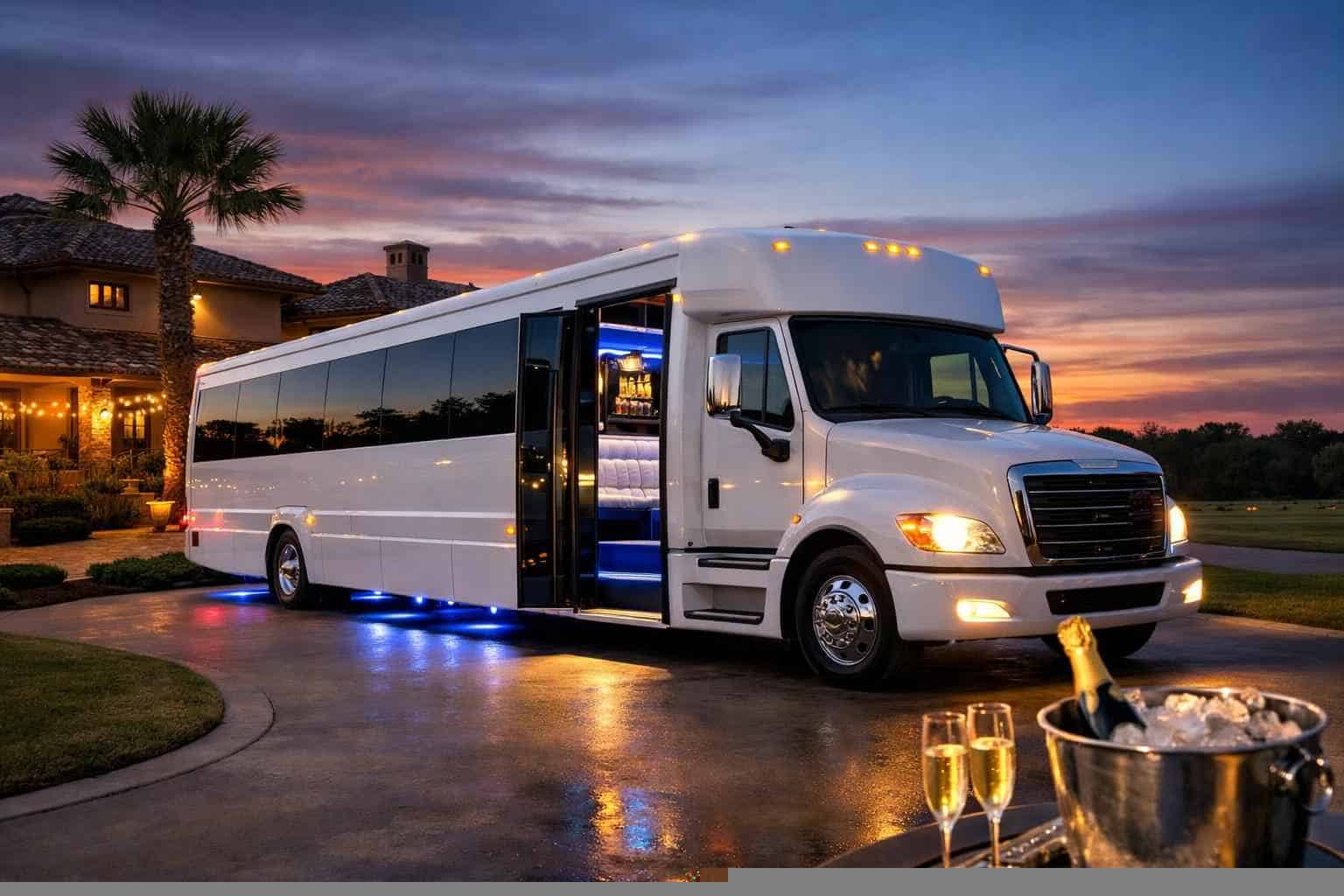 White Party Bus Rental Elgin TX