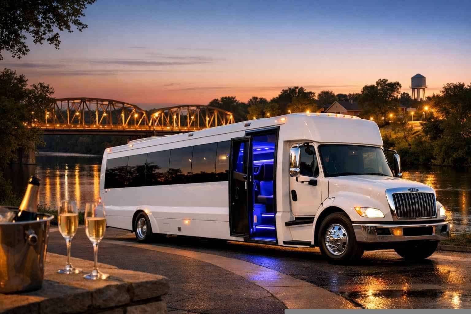 White Party Bus Rental Near Me Bastrop TX