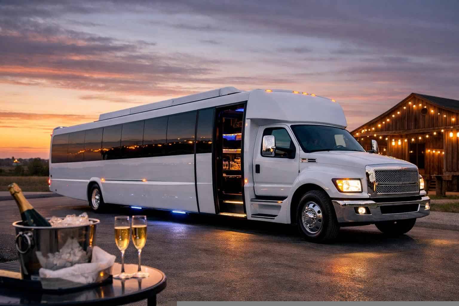 White Party Bus Rental Near Me Elgin TX