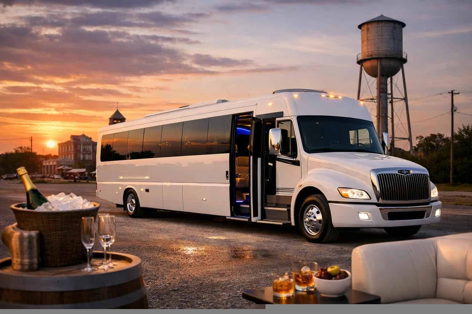 White Party Bus Rental In Taylor Texas White Party Bus Rental Near Me Taylor TX