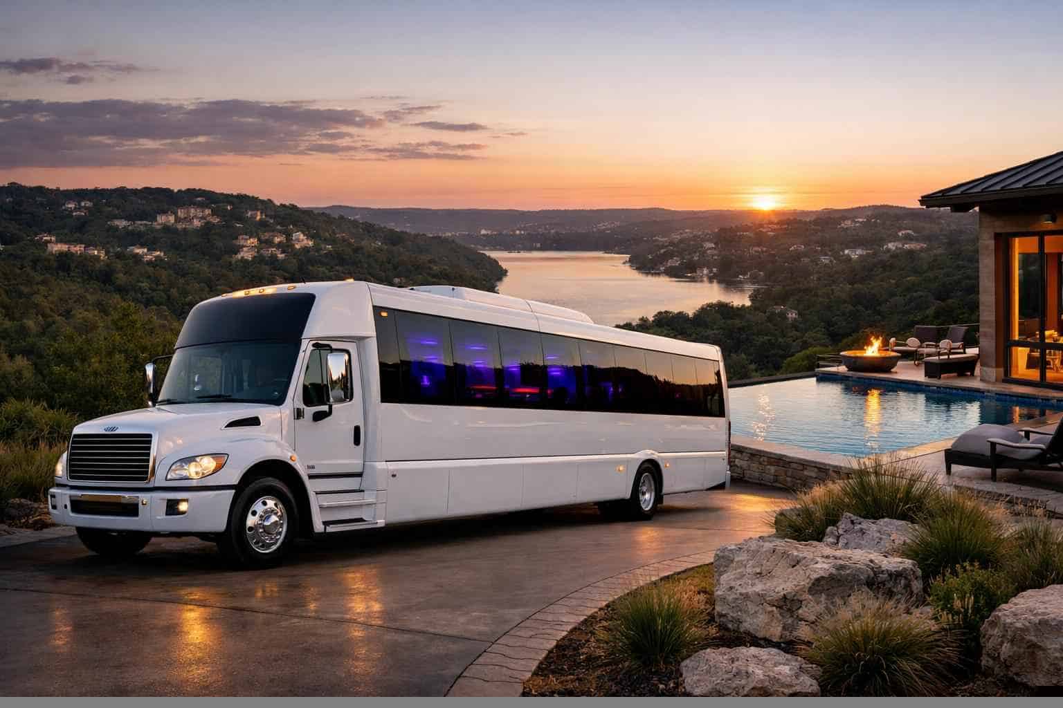 White Party Bus Rental Near Me West Lake Hills TX