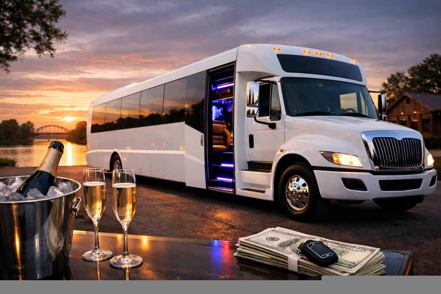 White Party Bus Rental Prices in Bastrop TX