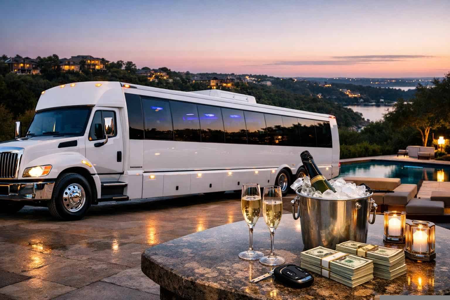 White Party Bus Rental Prices in Bee Cave TX