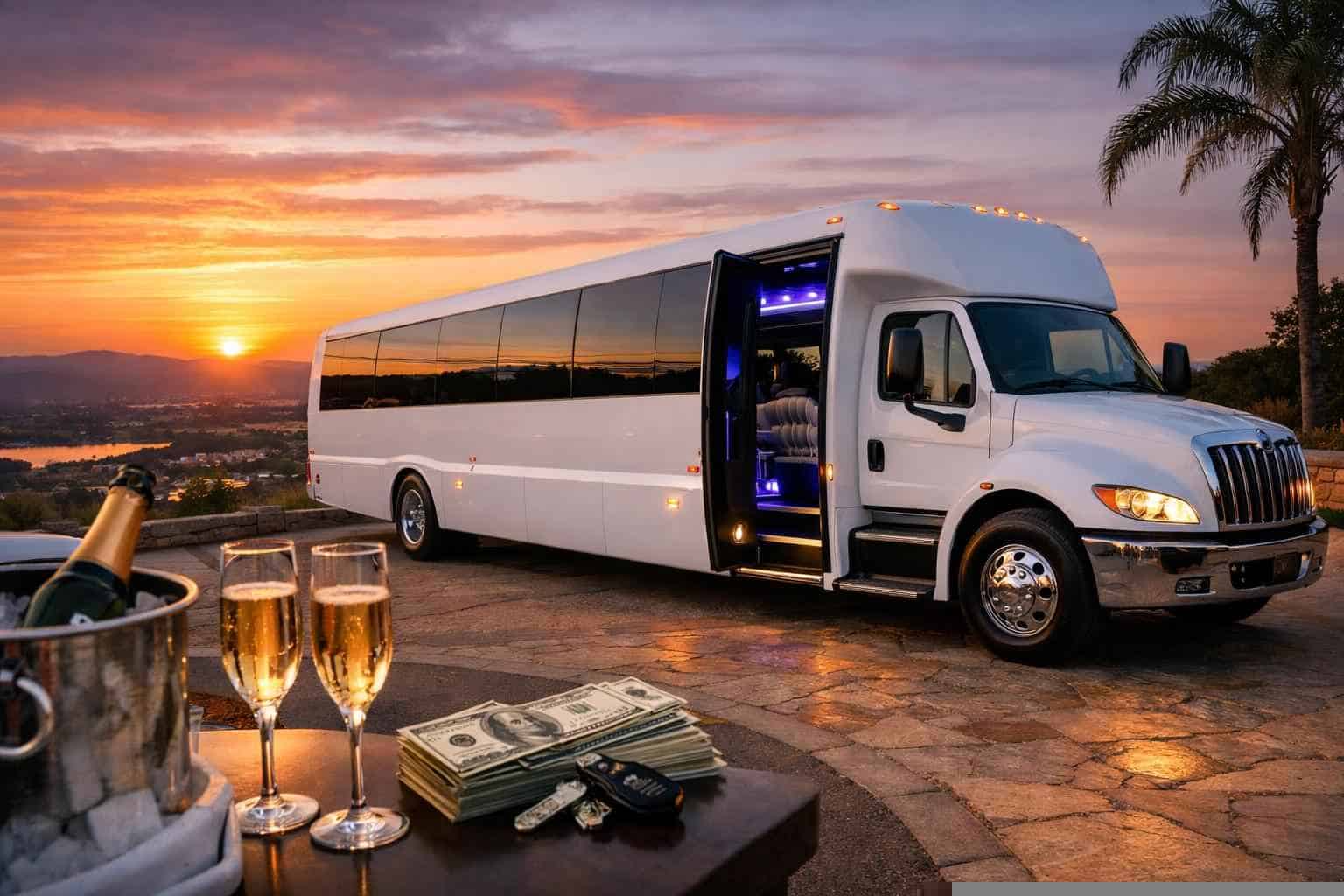 White Party Bus Rental Prices in Sunset Valley TX