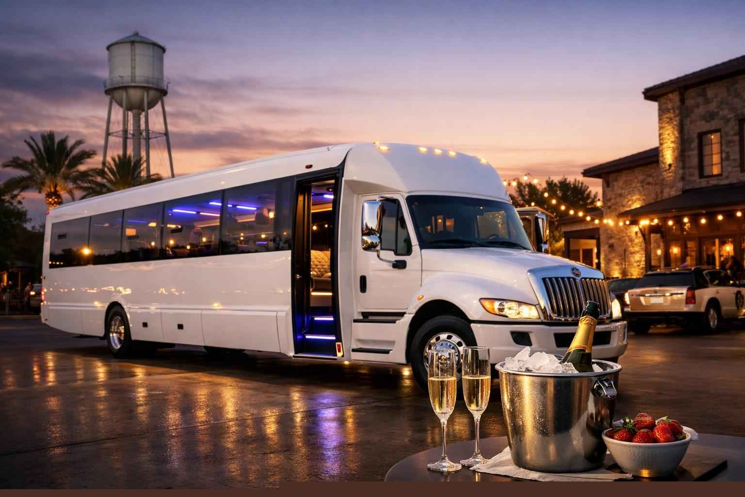 White Party Bus Rental In Taylor Texas White Party Bus Rental Prices in Taylor TX
