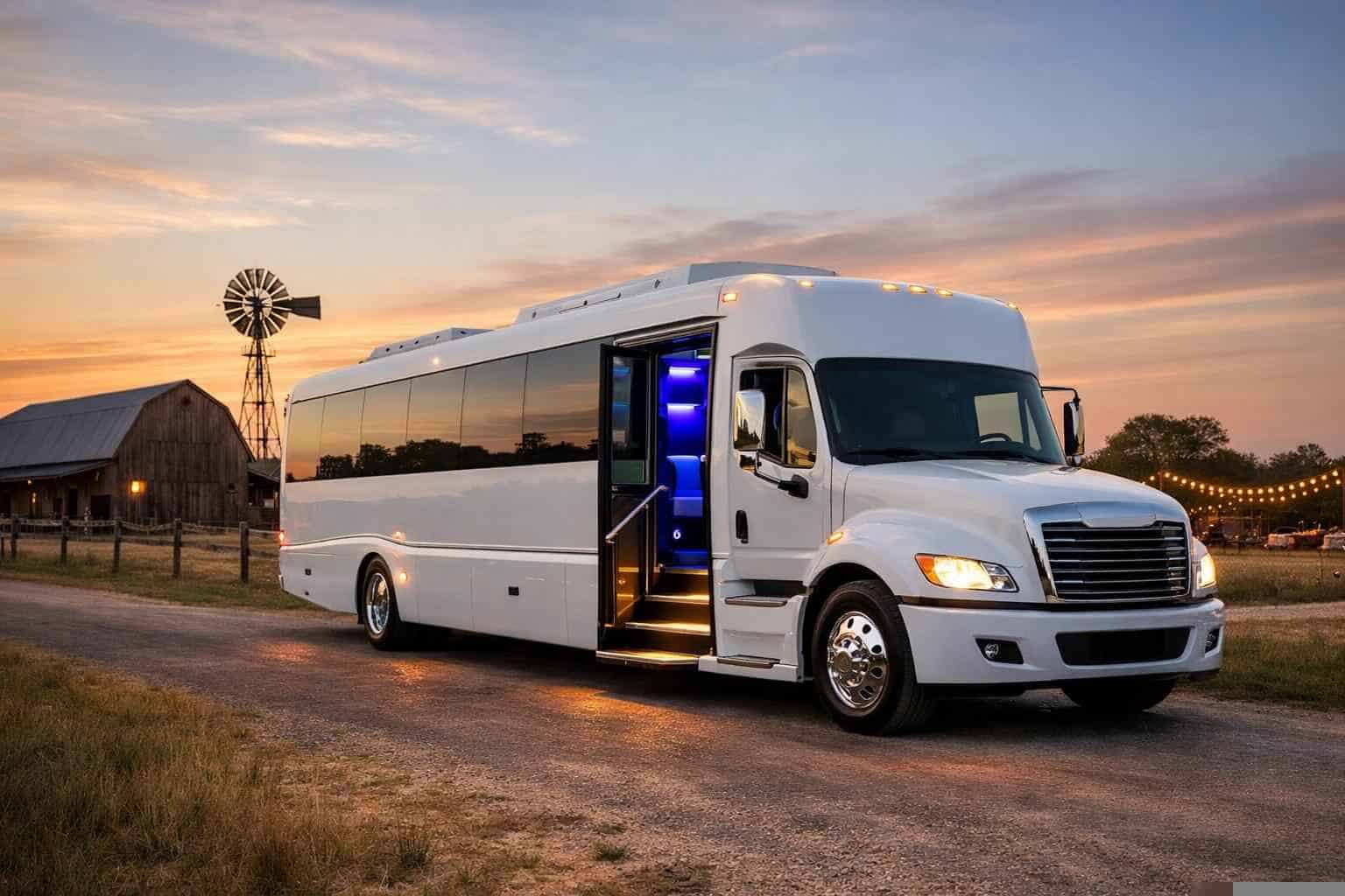 White Party Bus Rental Services in Elgin Texas