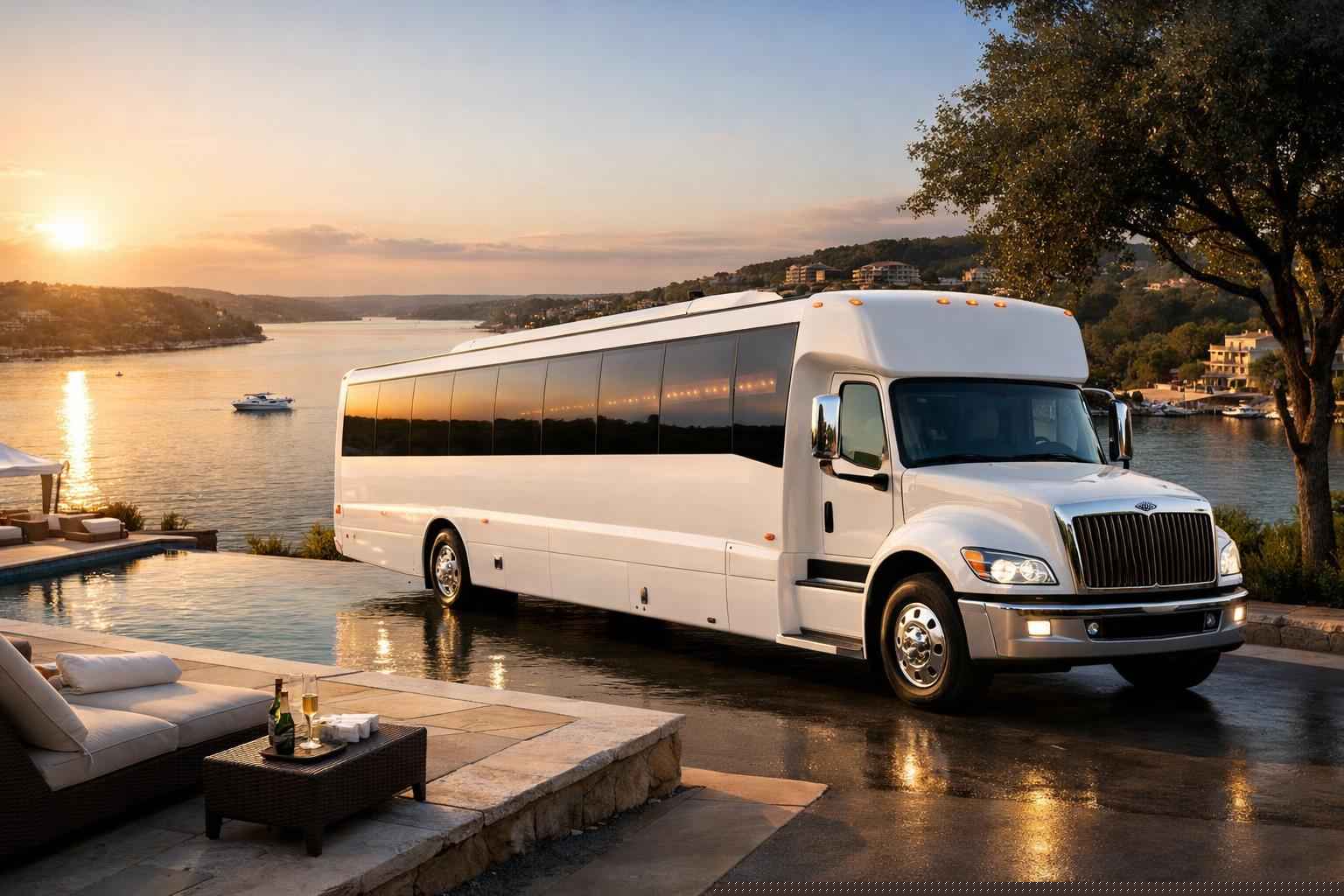 White Party Bus Rental Services in Lakeway Texas