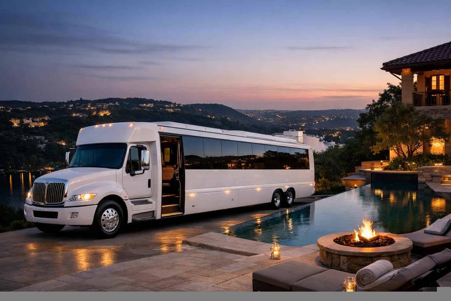 White Party Bus Rental Services in West Lake Hills Texas