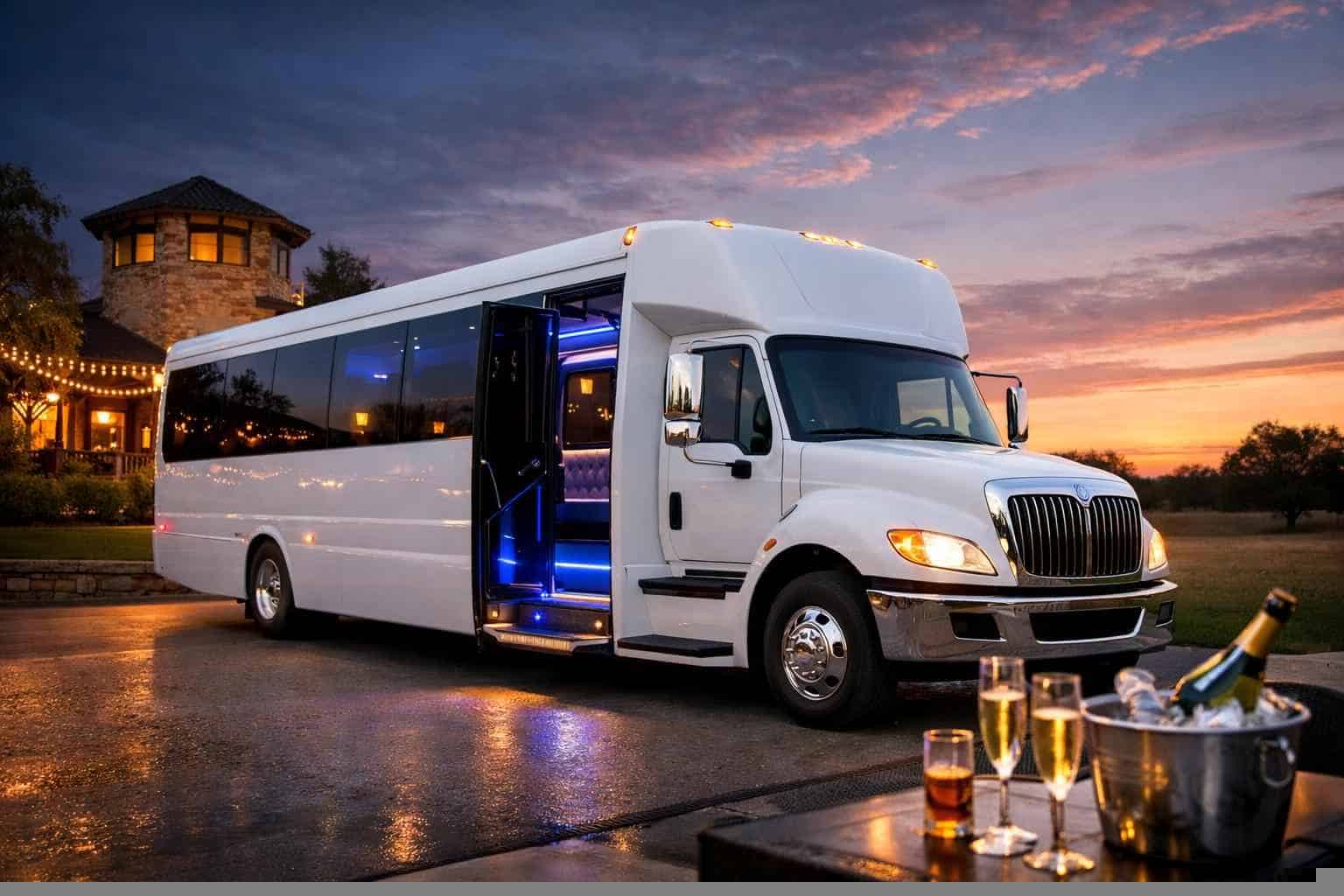 White Party Bus Rental In Taylor Texas White Party Bus Rental Taylor TX
