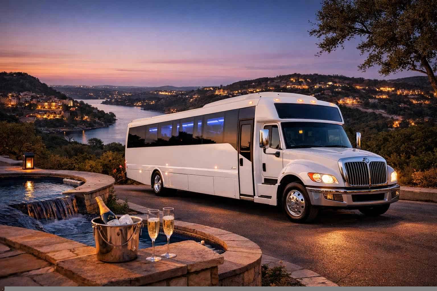 White Party Buses in Bee Cave Texas