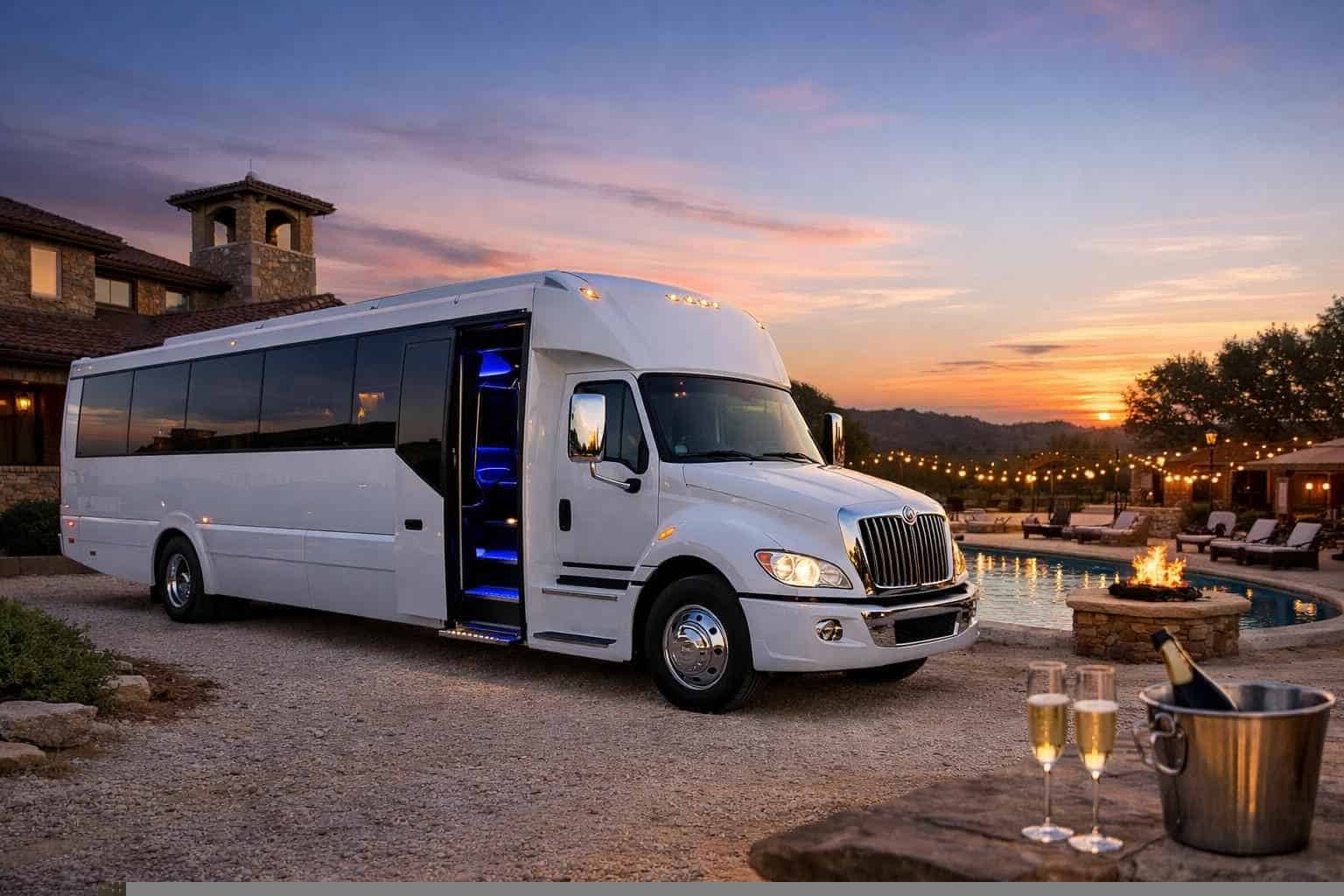 White Party Buses in Liberty Hill Texas