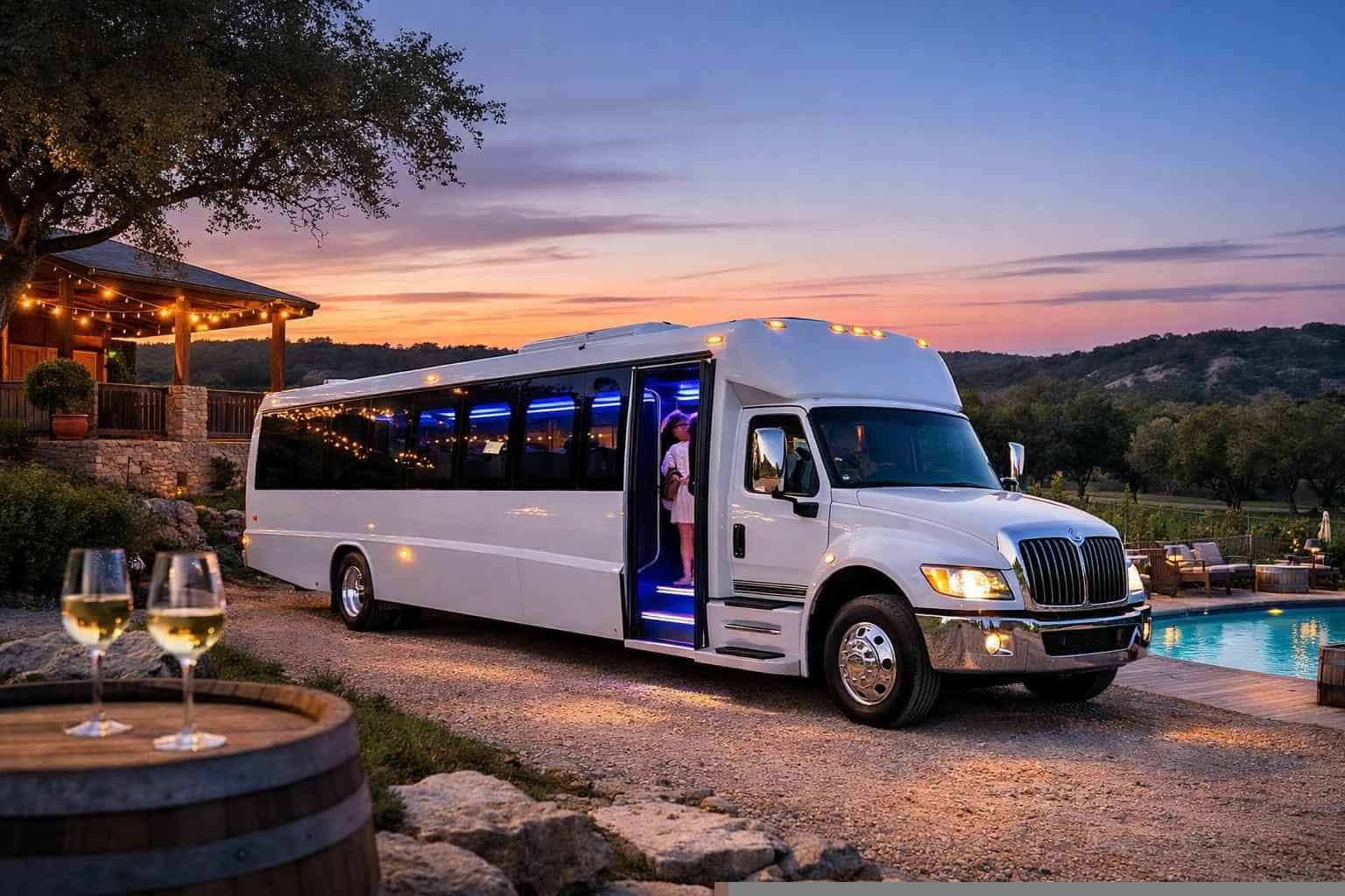 White Party Bus Service Dripping Springs TX